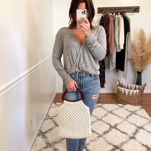 Vintage Macrame Crochet Knitted Lucite Clutch Handbag - Picture 2 of 7